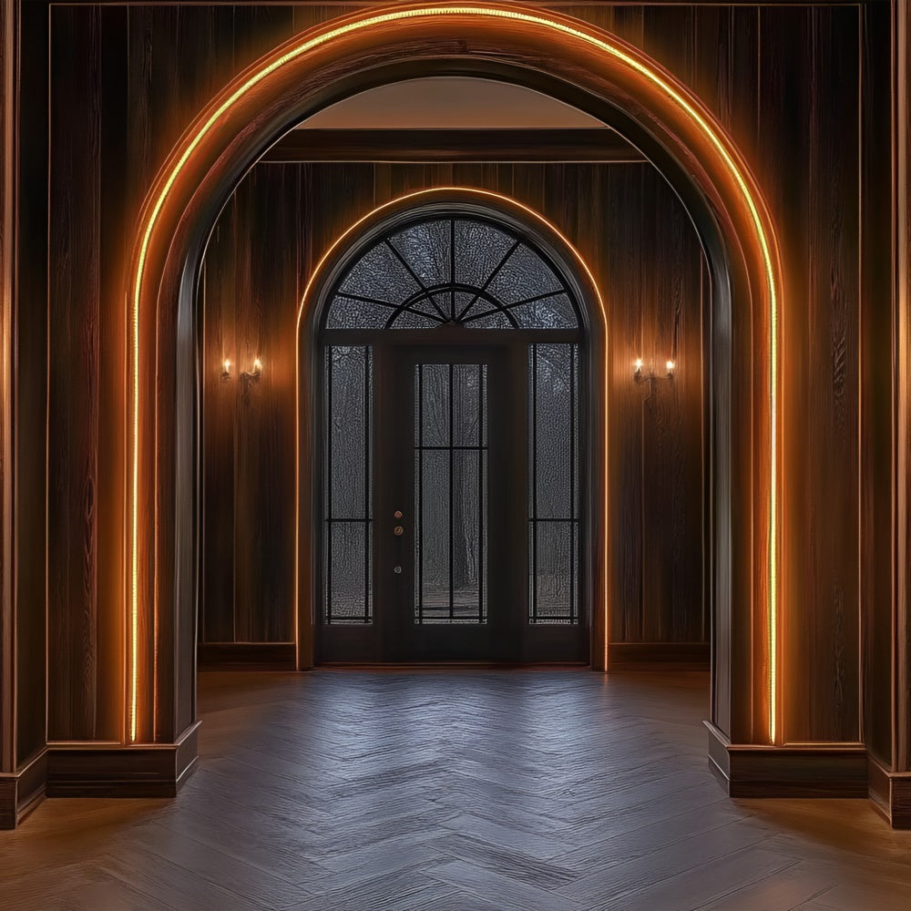 Toile de fond Boudoir Lueur Vintage Arche Bois BRP1-445