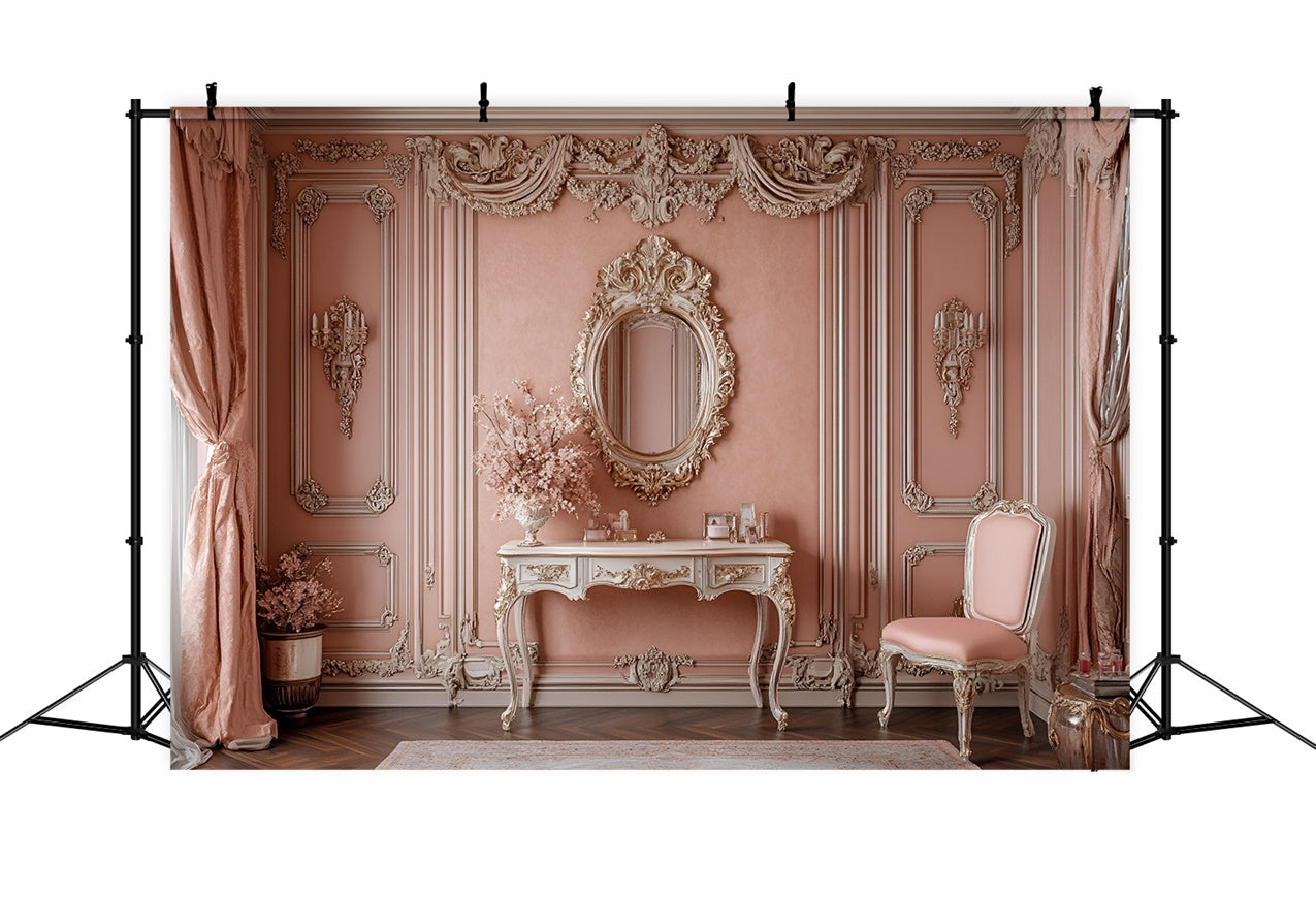 Toile de fond Boudoir Coiffeuse Florale Romantique BRP1-450