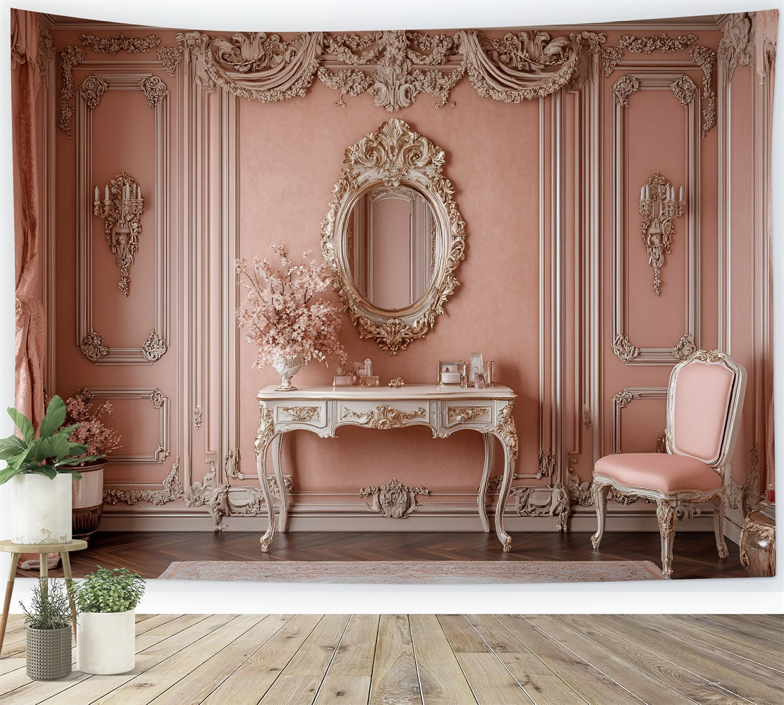 Toile de fond Boudoir Coiffeuse Florale Romantique BRP1-450