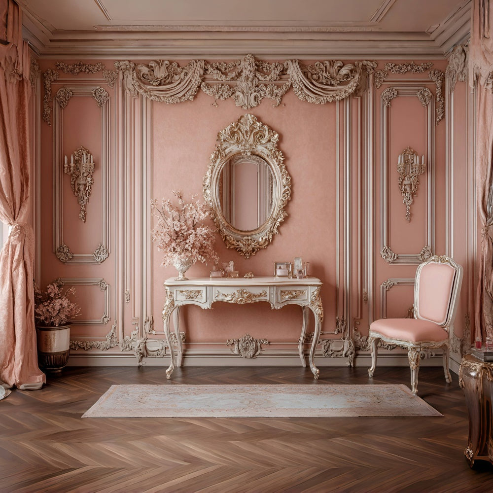 Toile de fond Boudoir Coiffeuse Florale Romantique BRP1-450