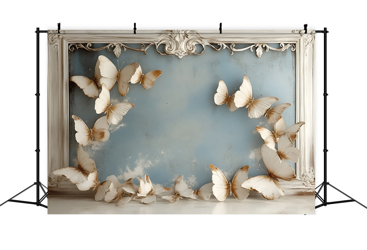 Toile de fond Photographique Boudoir Cadre Vintage Papillon BRP1-454