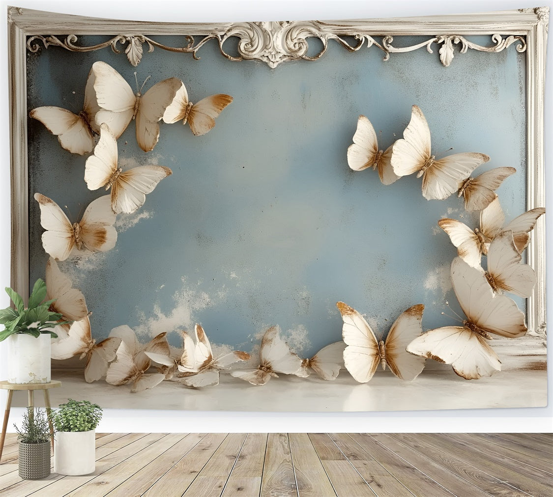 Toile de fond Photographique Boudoir Cadre Vintage Papillon BRP1-454