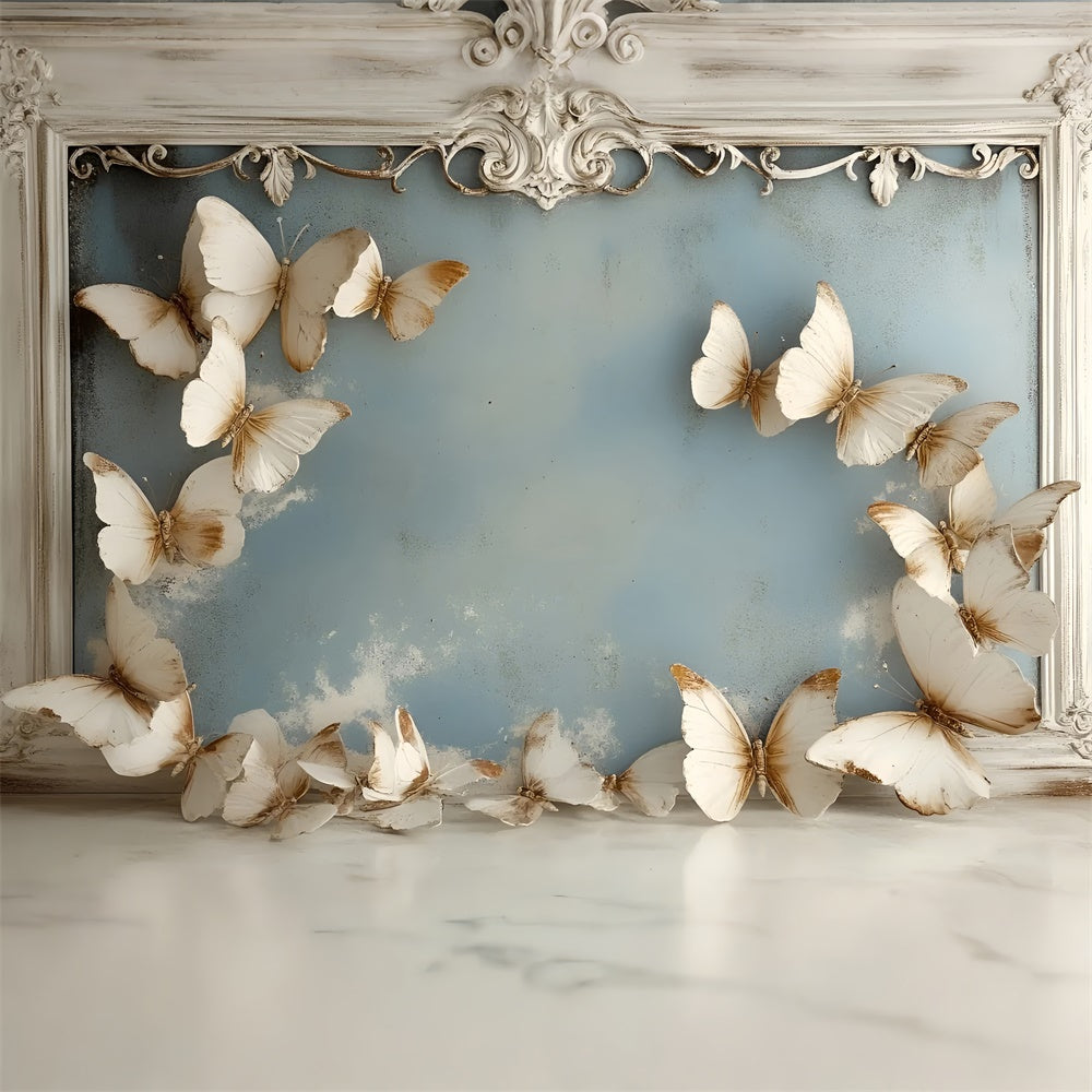 Toile de fond Photographique Boudoir Cadre Vintage Papillon BRP1-454
