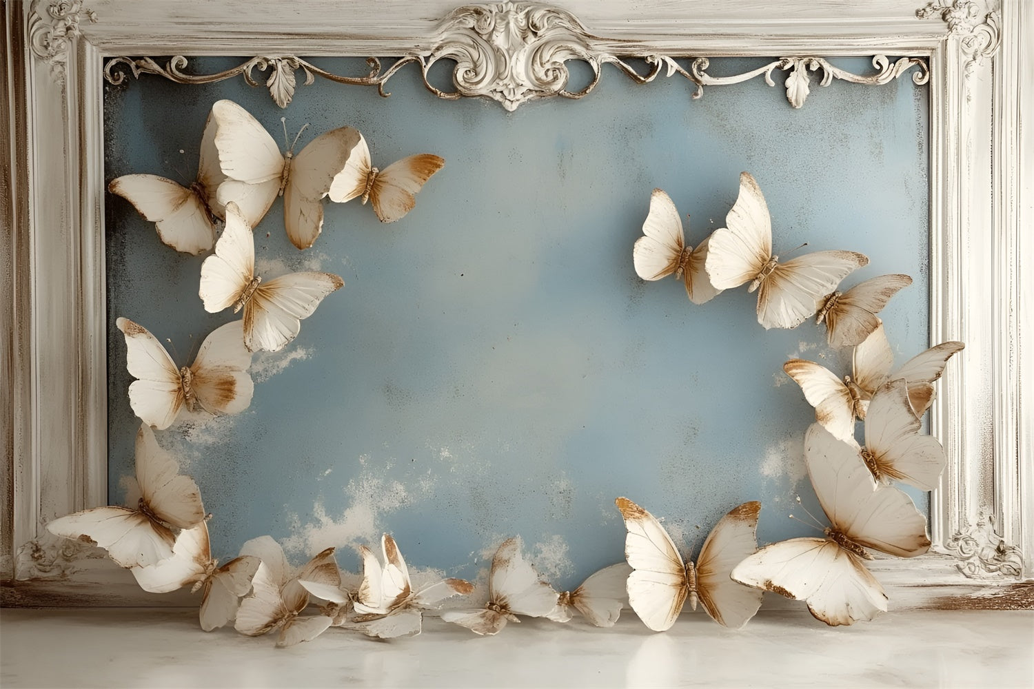 Toile de fond Photographique Boudoir Cadre Vintage Papillon BRP1-454