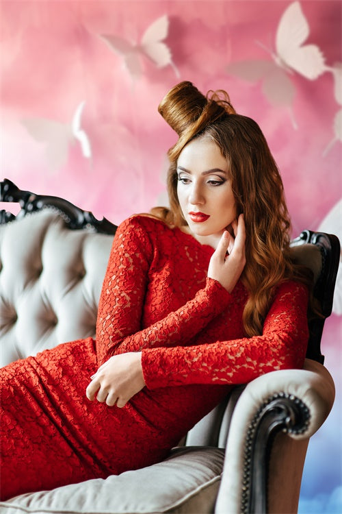 Fond Photo Boudoir Papillons Blancs Rêve Pastel BRP1-455