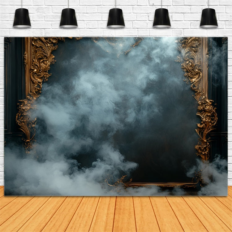 Toile de fond Boudoir Cadre Doré Vintage Brume BRP1-457