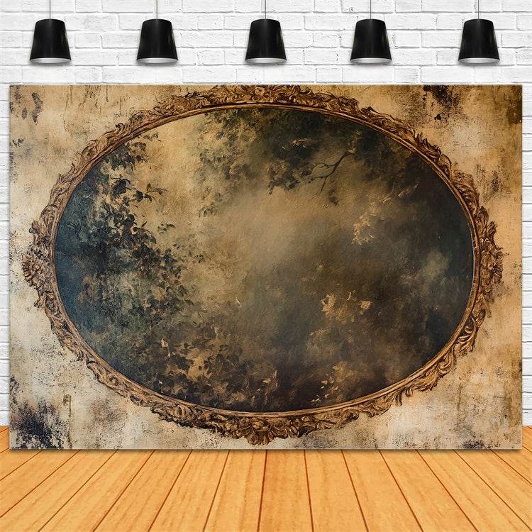 Toile de fond Boudoir Cadre Doré Vue Forêt BRP1-462