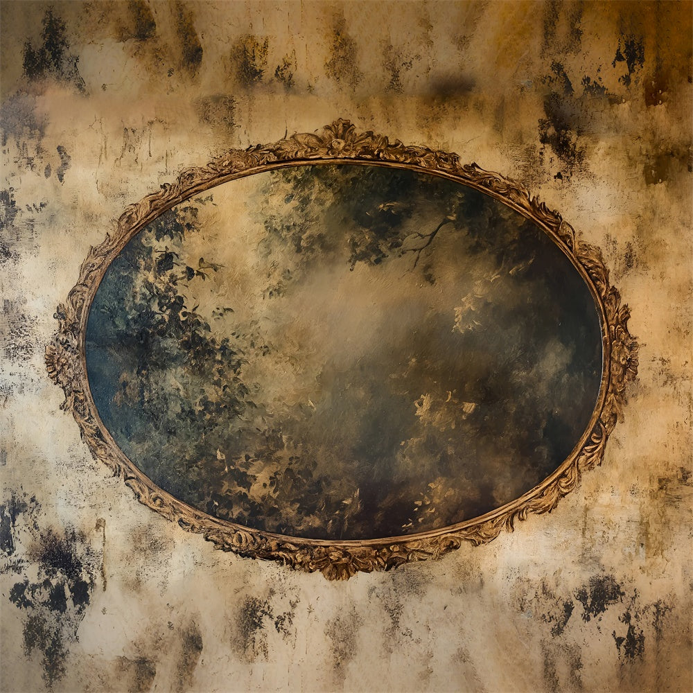 Toile de fond Boudoir Cadre Doré Vue Forêt BRP1-462