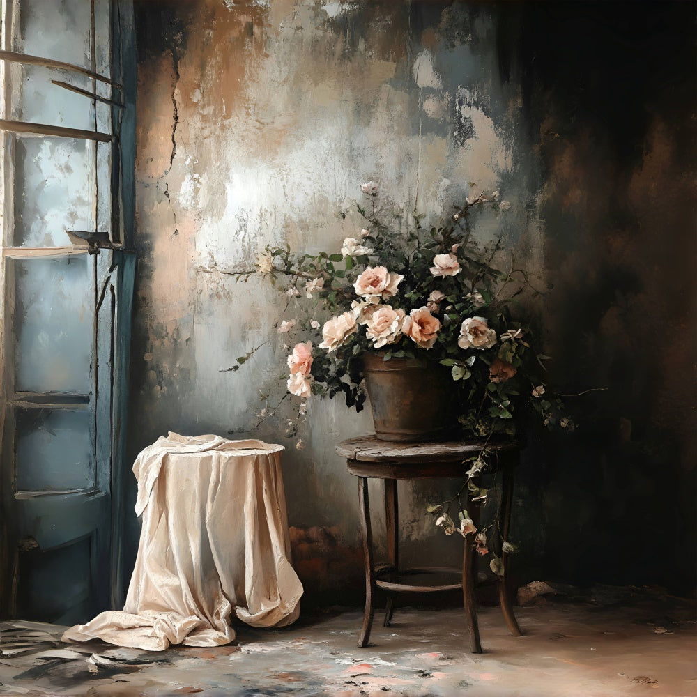 Toile de fond Boudoir Mur Décoloré Floral Délicat BRP1-463