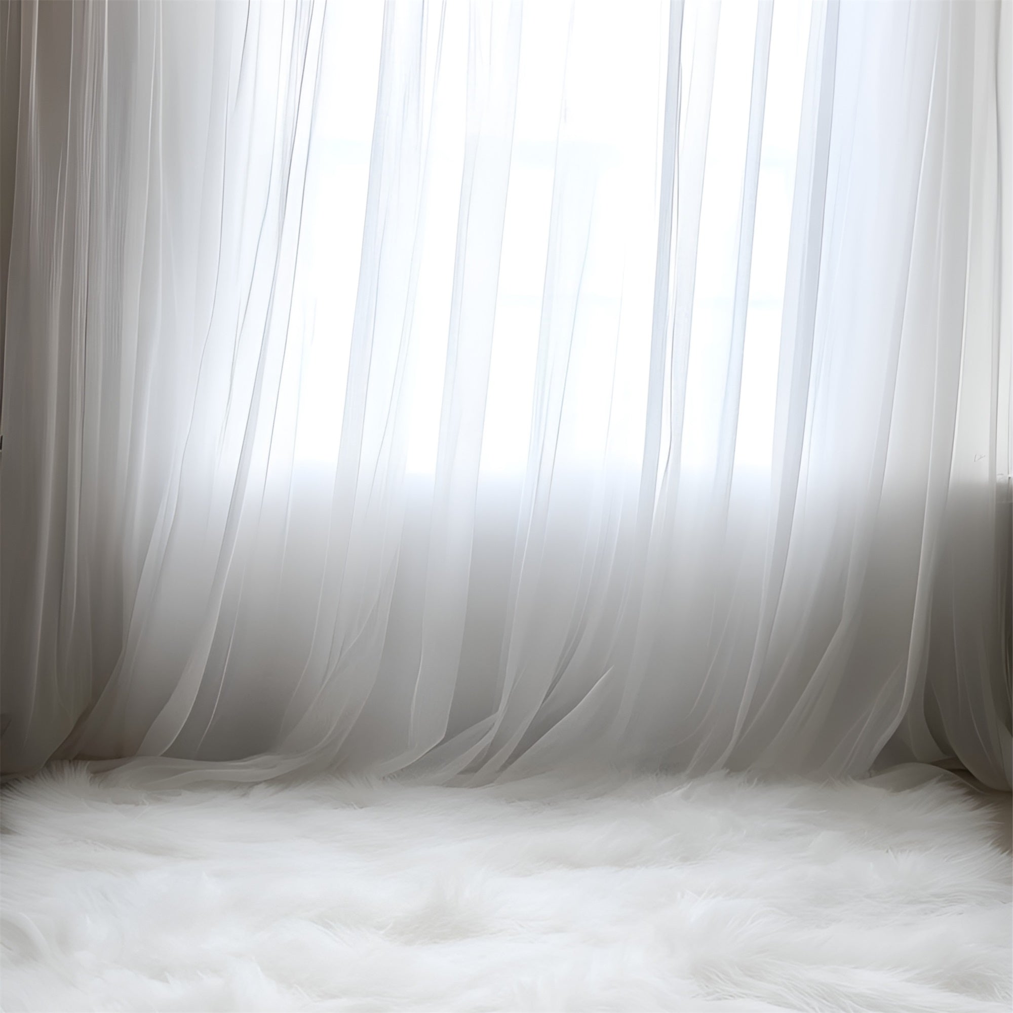 Toile de fond Boudoir Sol Fourrure Blanche Minimaliste BRP1-467