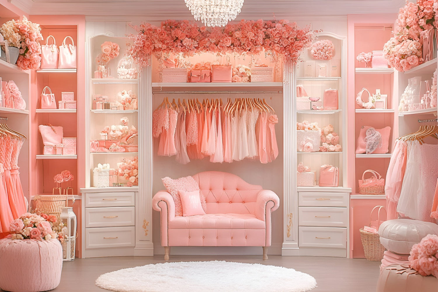 Toile de fond Boudoir Idées Placard Rose Décor Floral BRP1-469