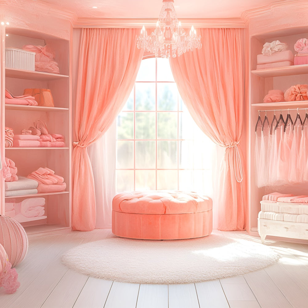 Fond Photo Boudoir Fenêtre Rose Élégante Chambre BRP1-470