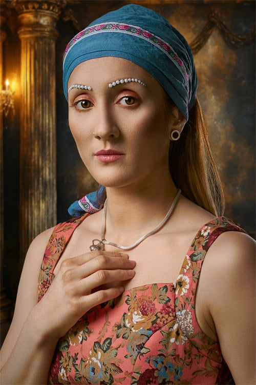 Toile de fond Boudoir Salle Colonnes Dorées Vintage BRP1-473