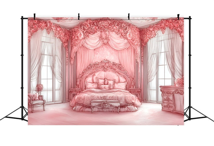 Fond Photo Boudoir Idées Chambre Royale Thème Rose BRP1-476