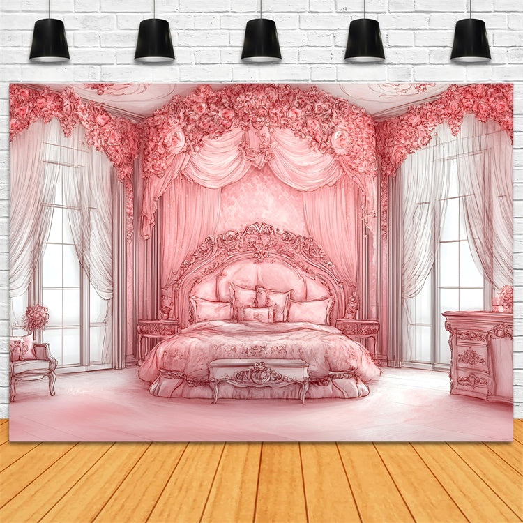 Fond Photo Boudoir Idées Chambre Royale Thème Rose BRP1-476