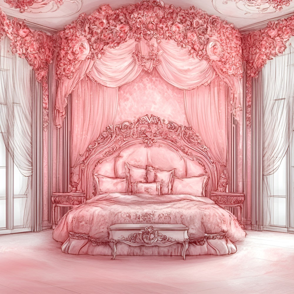 Fond Photo Boudoir Idées Chambre Royale Thème Rose BRP1-476