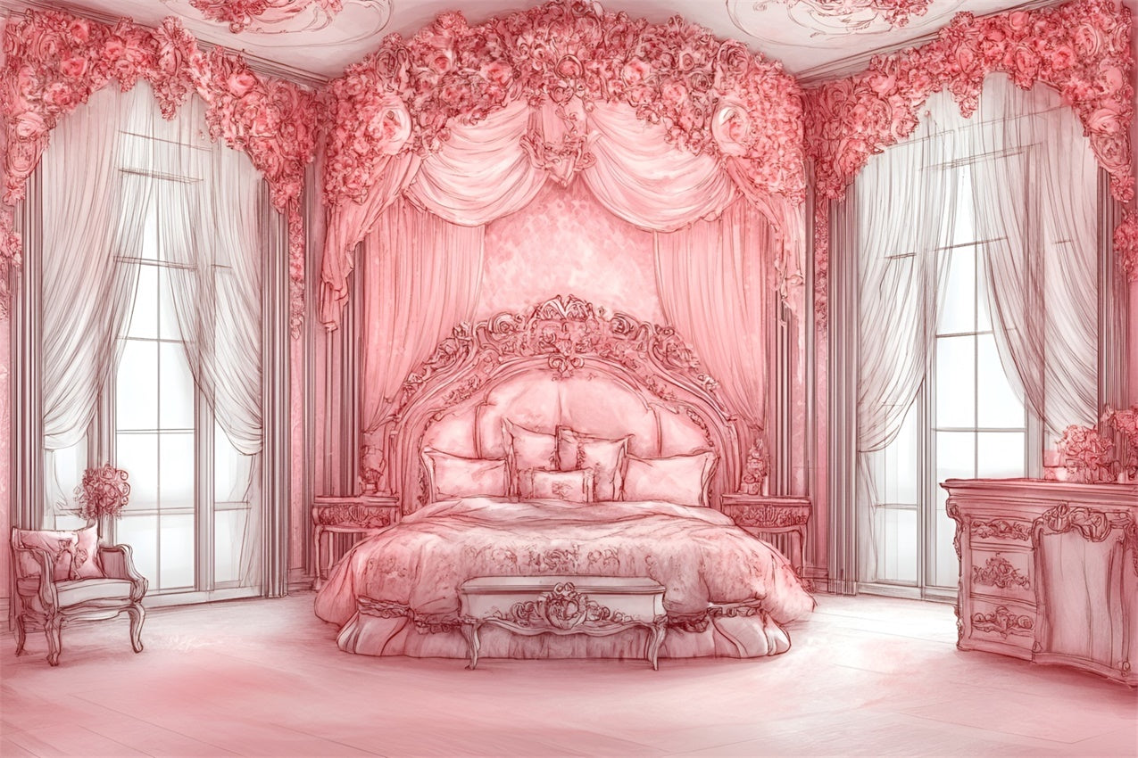 Fond Photo Boudoir Idées Chambre Royale Thème Rose BRP1-476