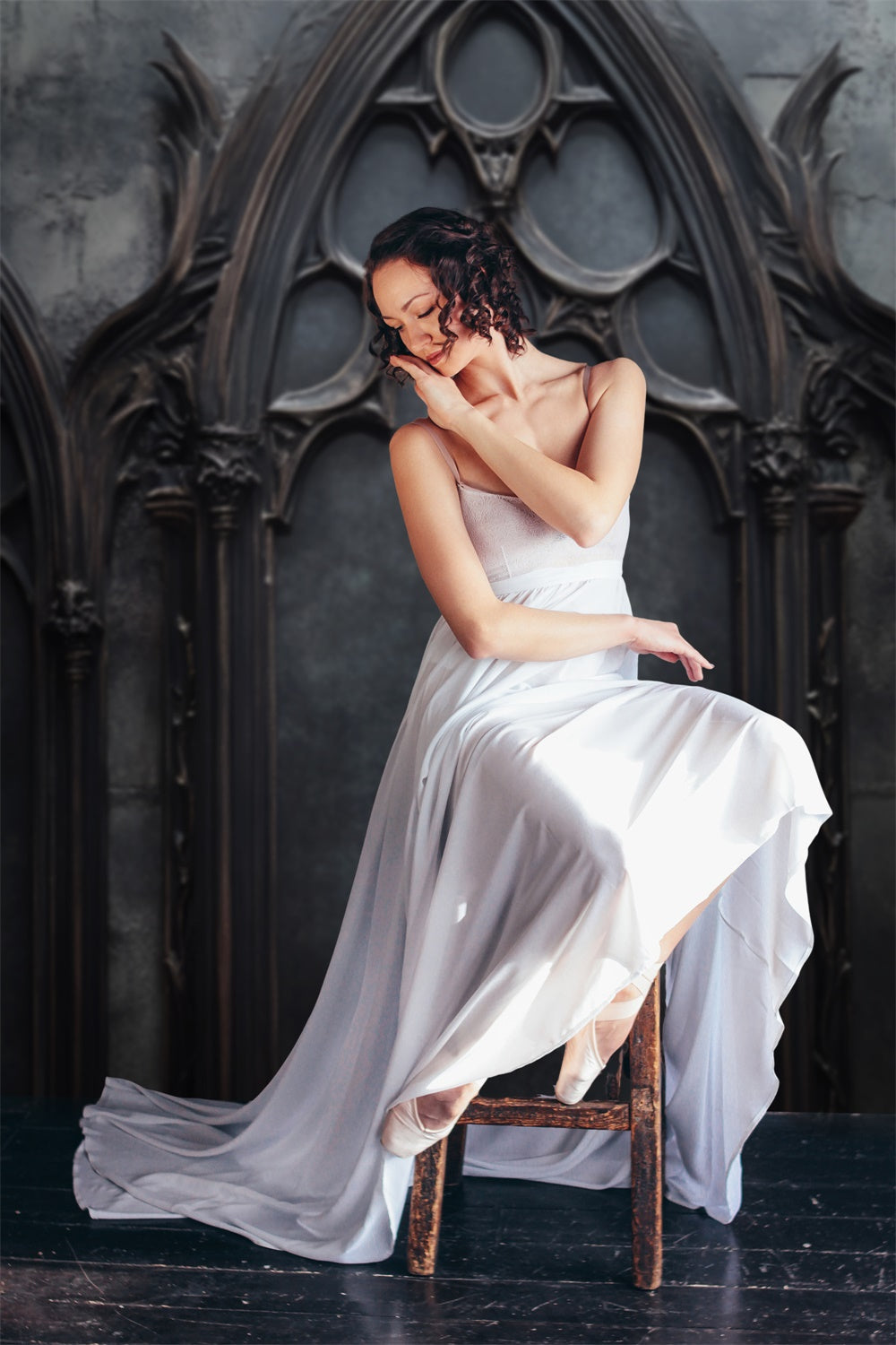 Fond Boudoir Fenêtre Gothique Victorienne Triple BRP1-485