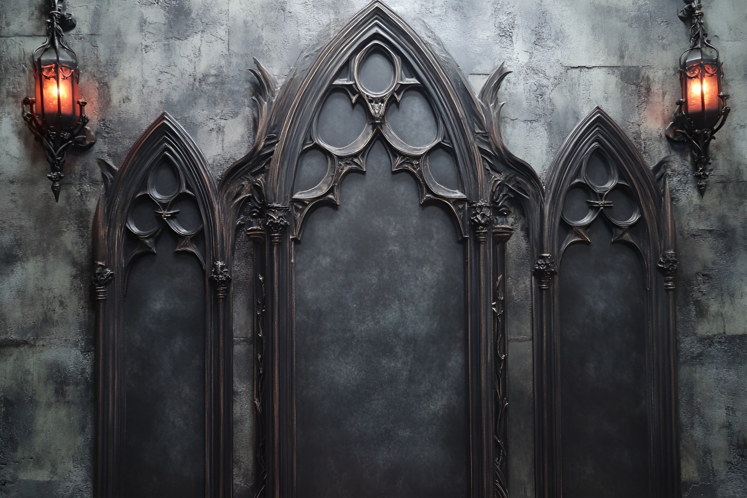 Fond Boudoir Fenêtre Gothique Victorienne Triple BRP1-485