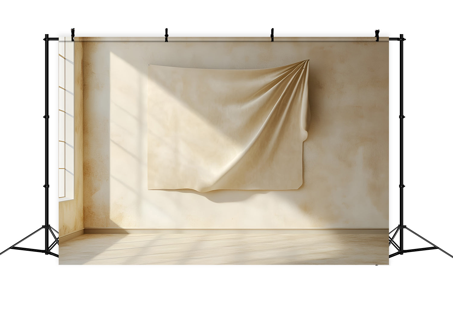 Fond Boudoir Drapé Beige Artistique Minimaliste BRP1-490