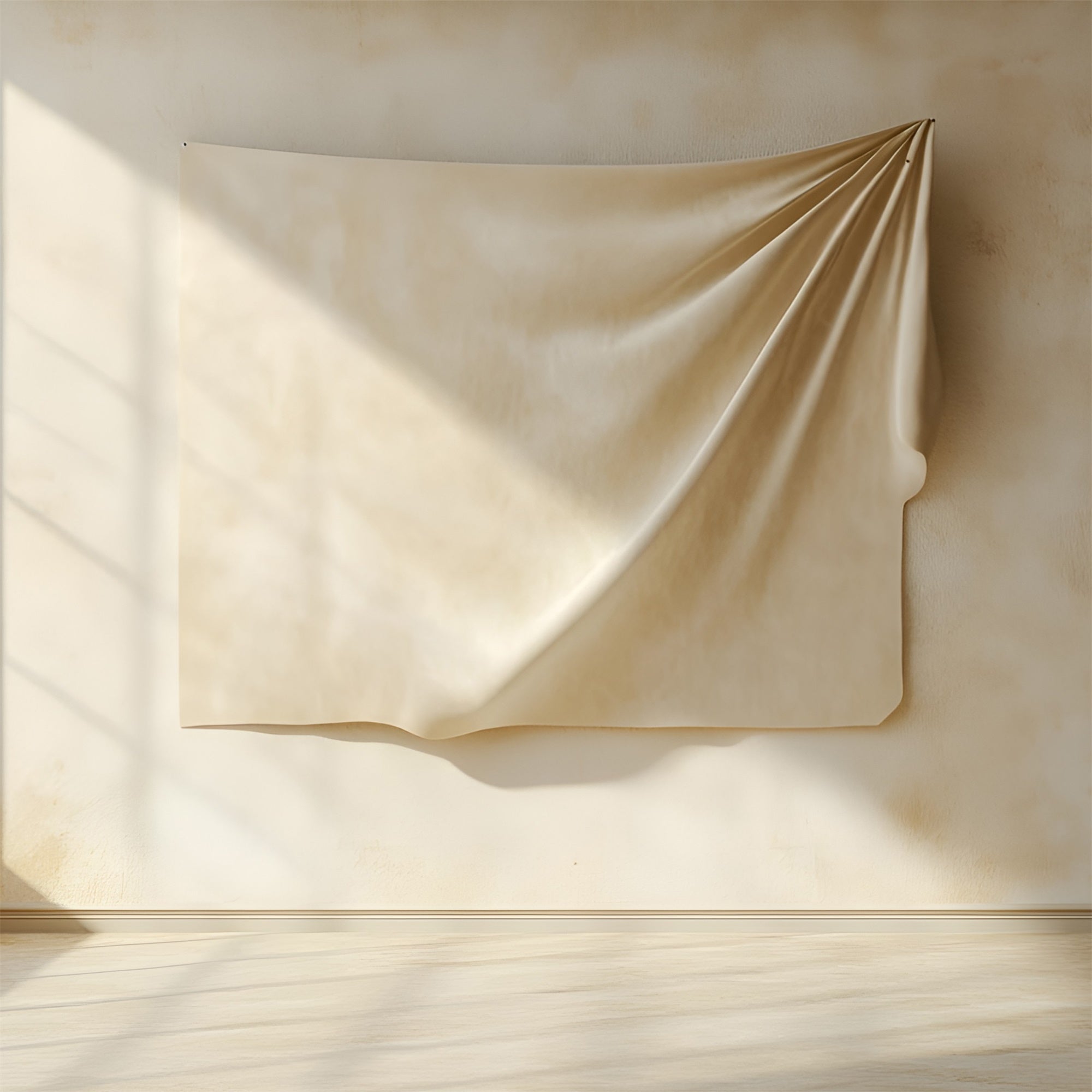 Fond Boudoir Drapé Beige Artistique Minimaliste BRP1-490