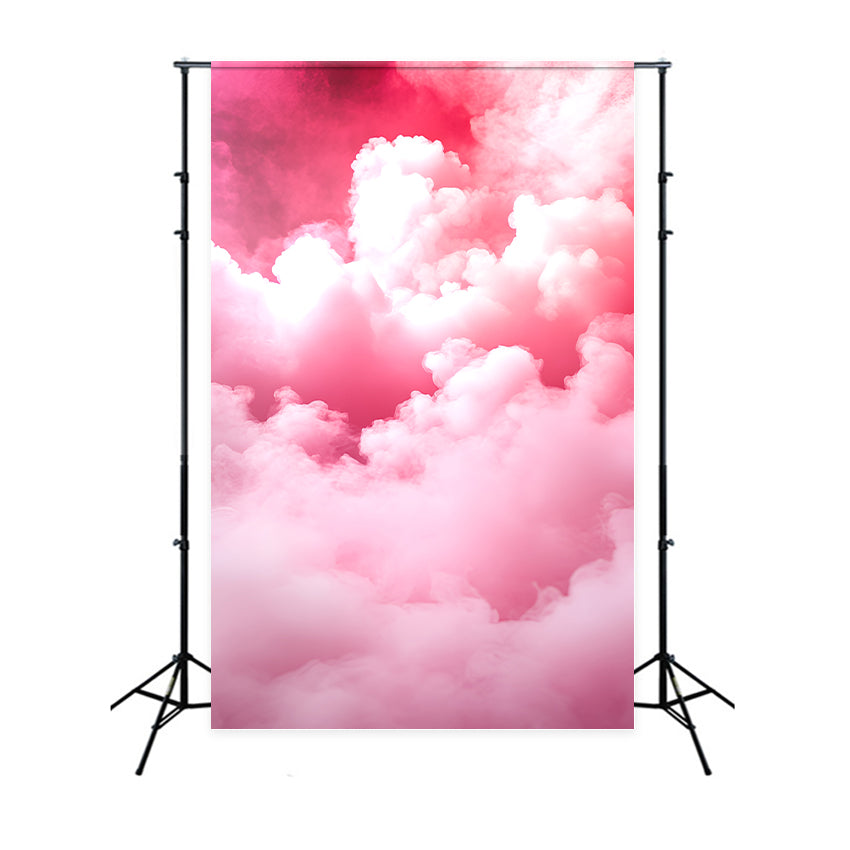 Toile de fond Boudoir Nuages Roses Fluffy Photographie BRP1-491