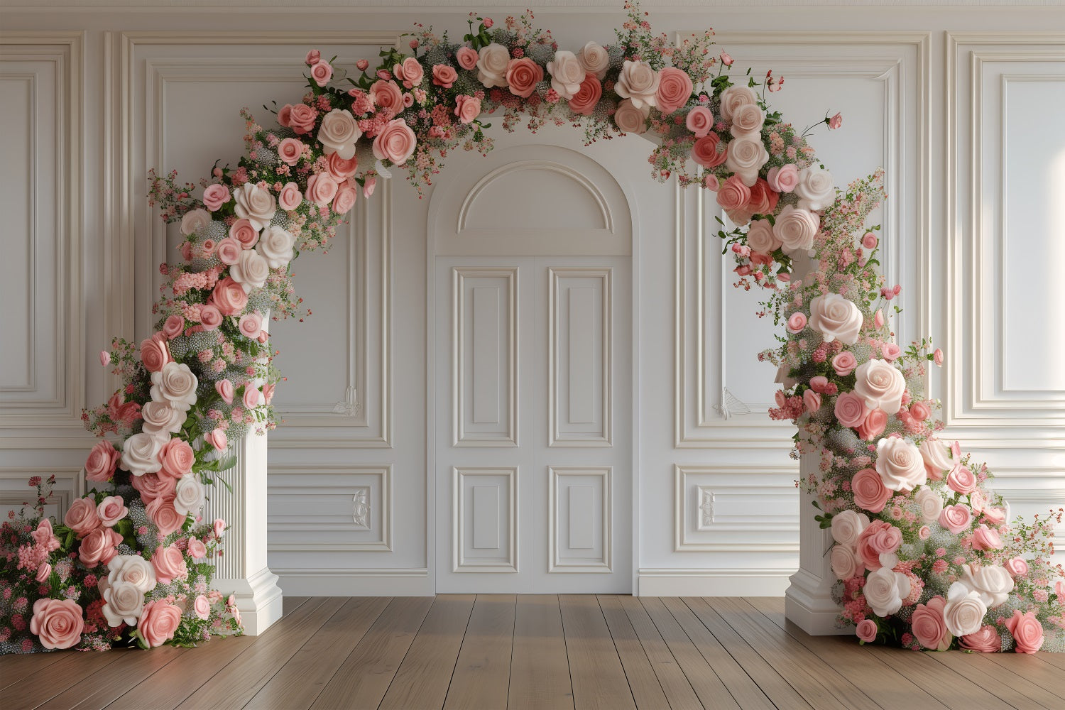 Fond Photo Fleurs Arche de Roses Roses Élégance BRP1-499