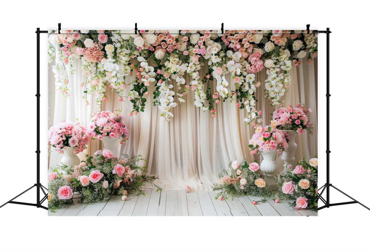 Toile de fond Florale Romantique Roses Roses Orchidées BRP1-504