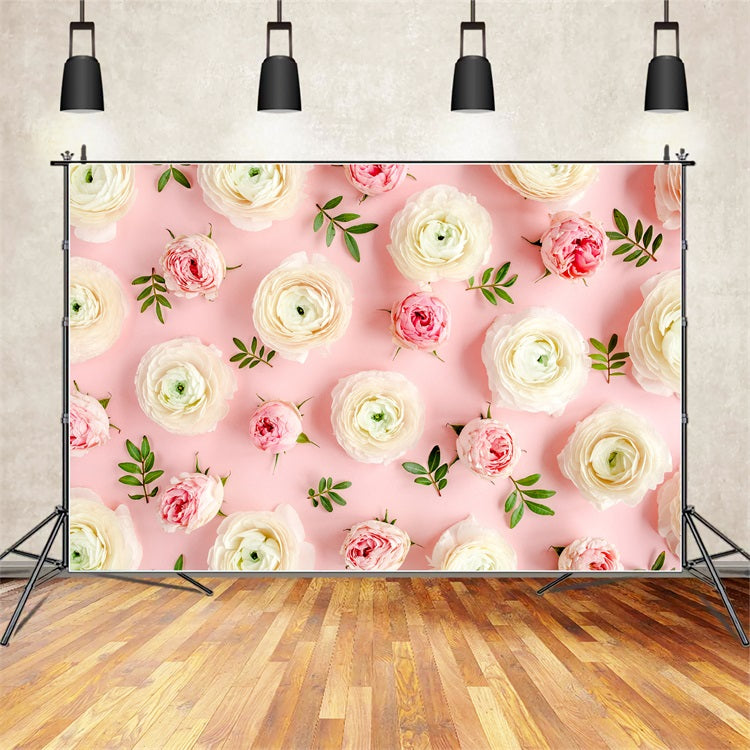 Toile de fond Fleur Roses Roses et Blanches BRP1-521