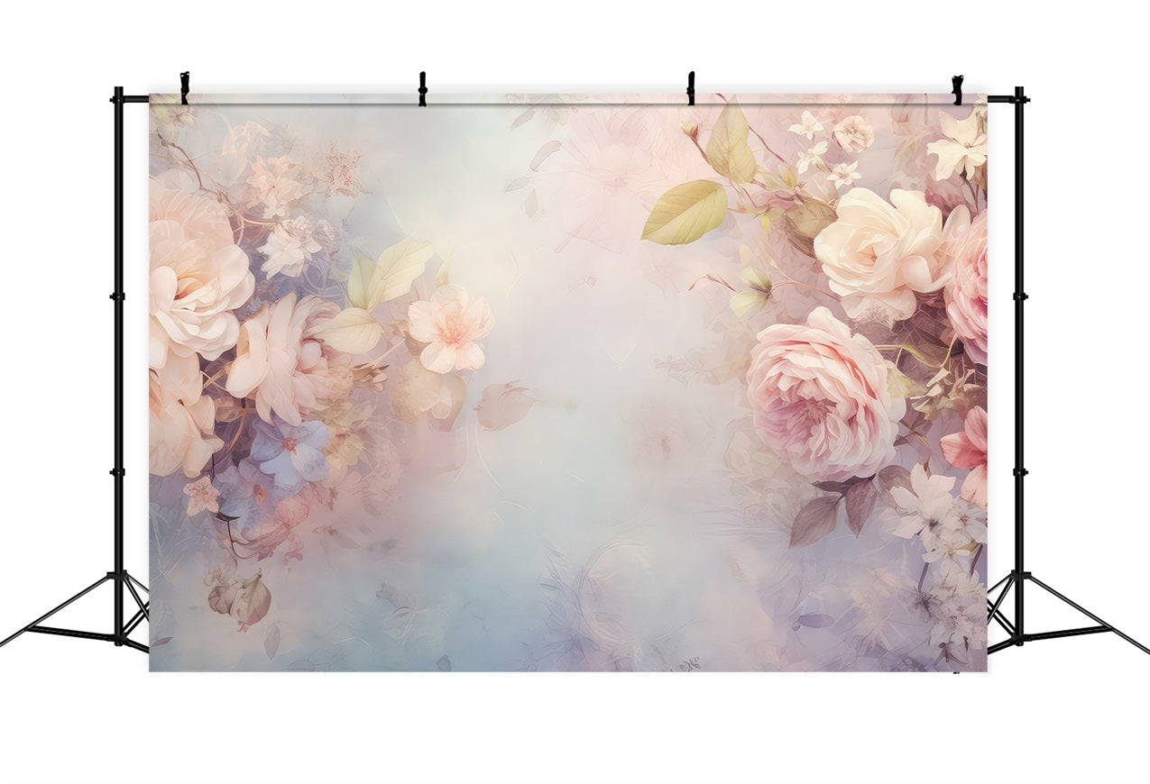 Toile de fond Fleur Fantaisie Florale Tons Blush BRP1-523