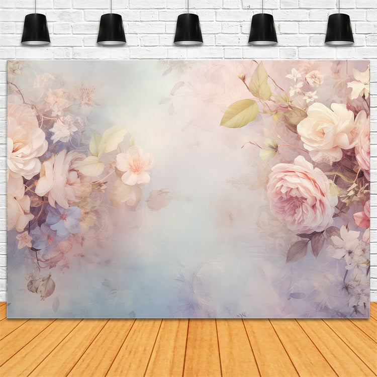 Toile de fond Fleur Fantaisie Florale Tons Blush BRP1-523