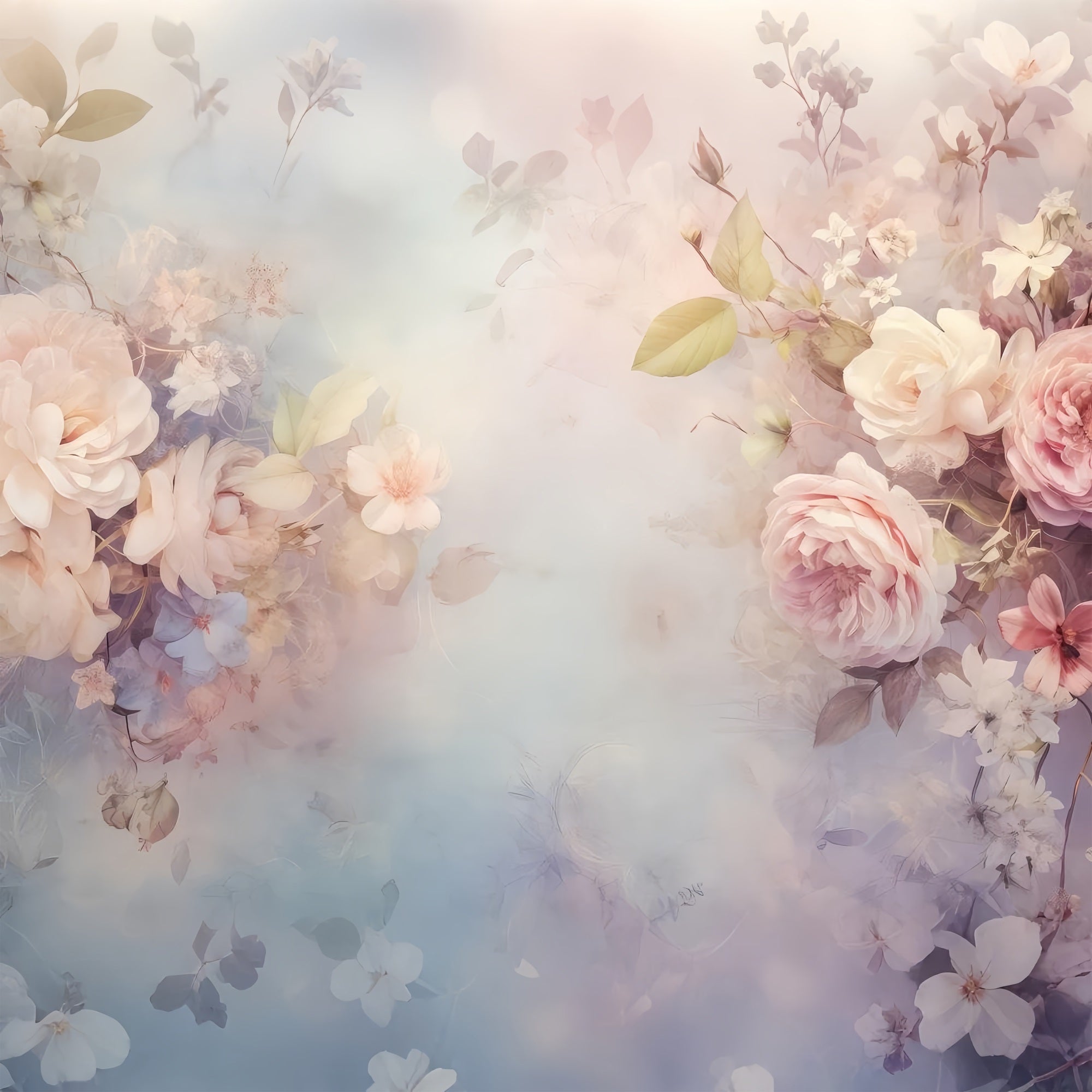 Toile de fond Fleur Fantaisie Florale Tons Blush BRP1-523