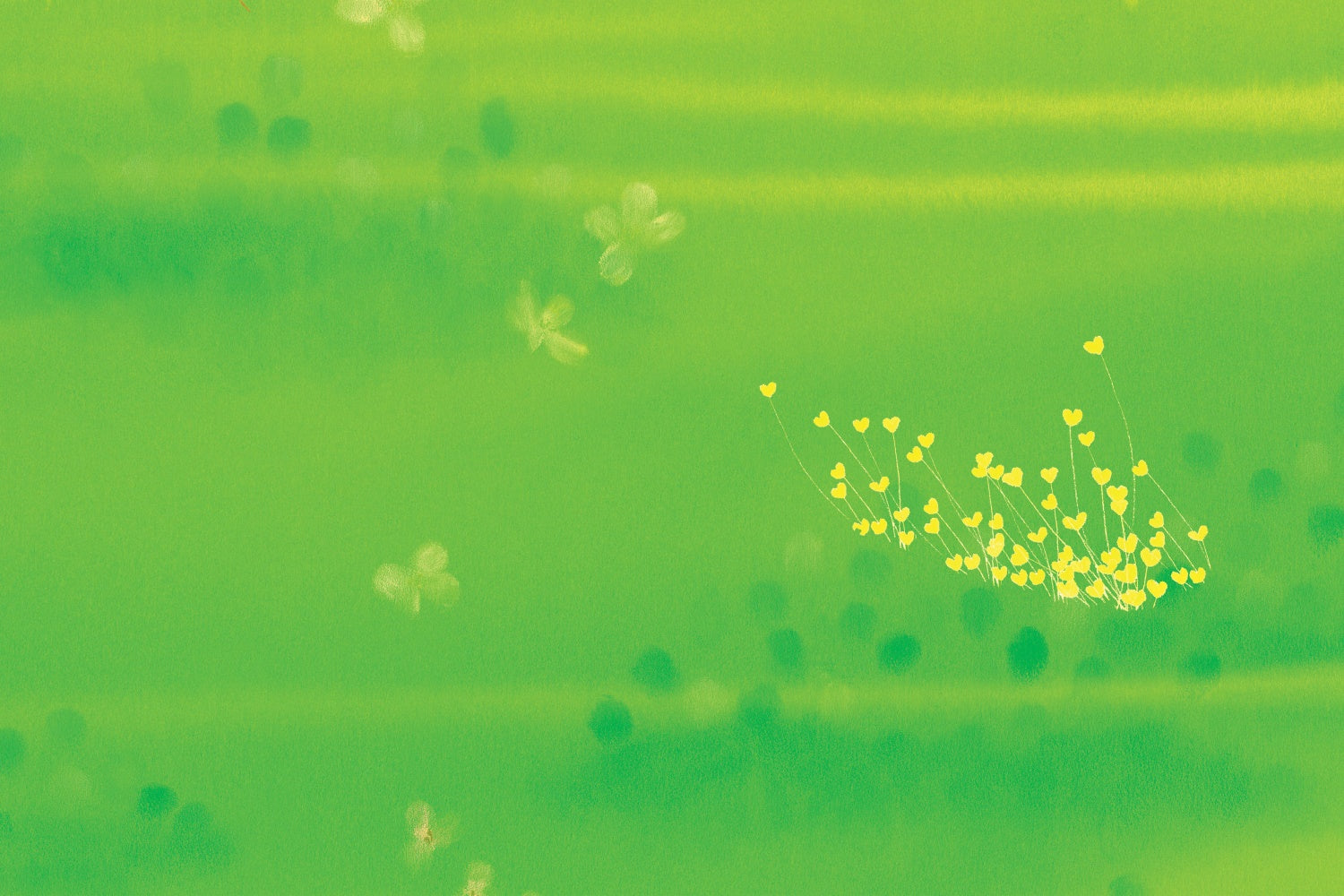 Toile de fond Photographie Sol Cœurs Floraux Verts BRP1-556