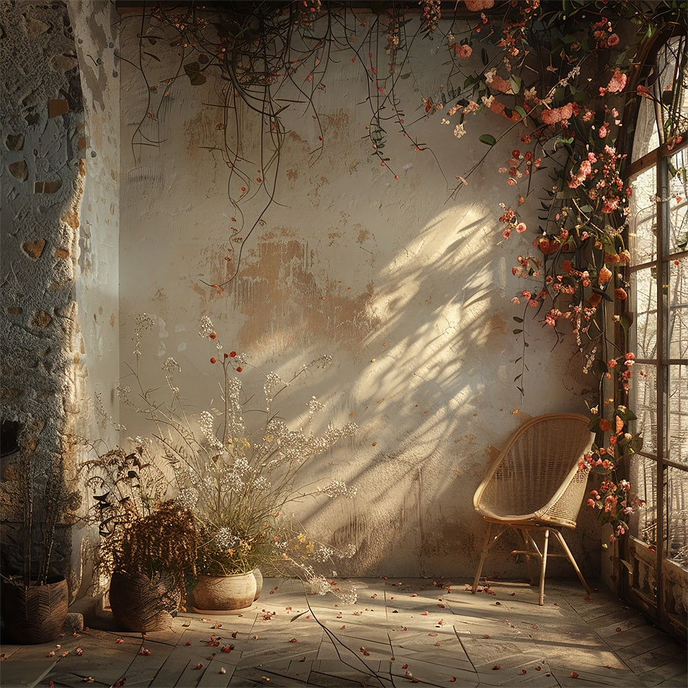 Toile de fond Coin botanique vintage chaleureux bohème BRP10-100