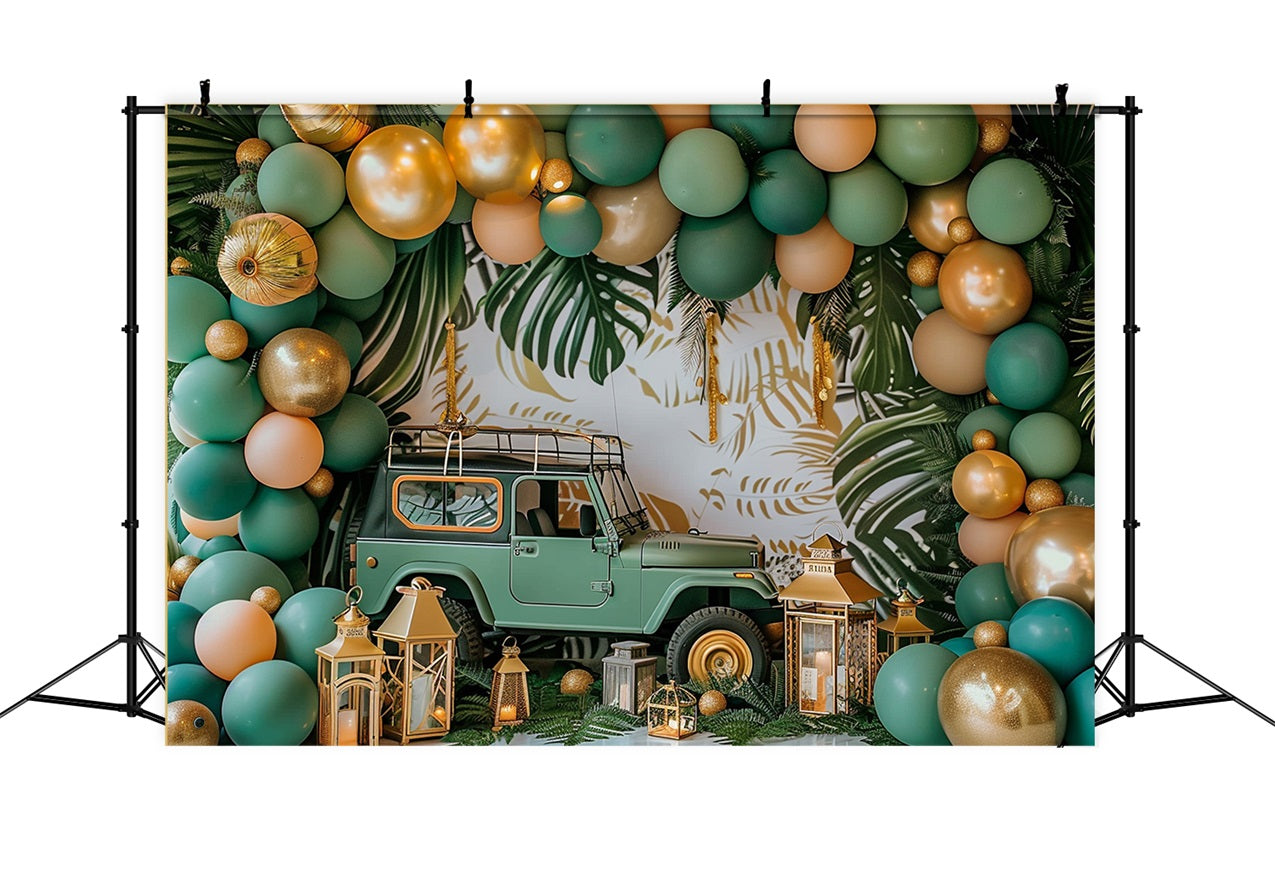 Toile de fond Ballons aventure tropicale jungle bohème BRP10-104