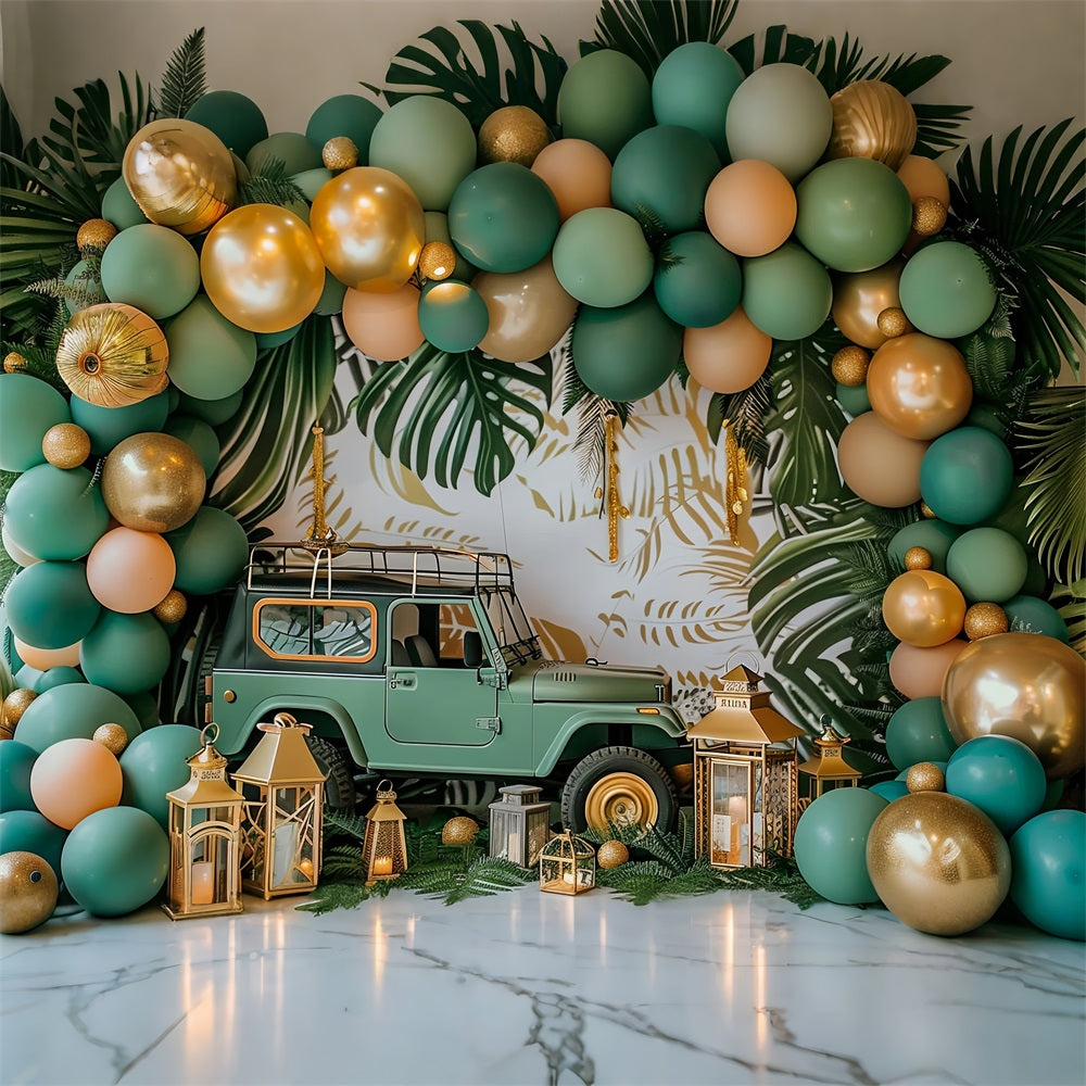 Toile de fond Ballons aventure tropicale jungle bohème BRP10-104