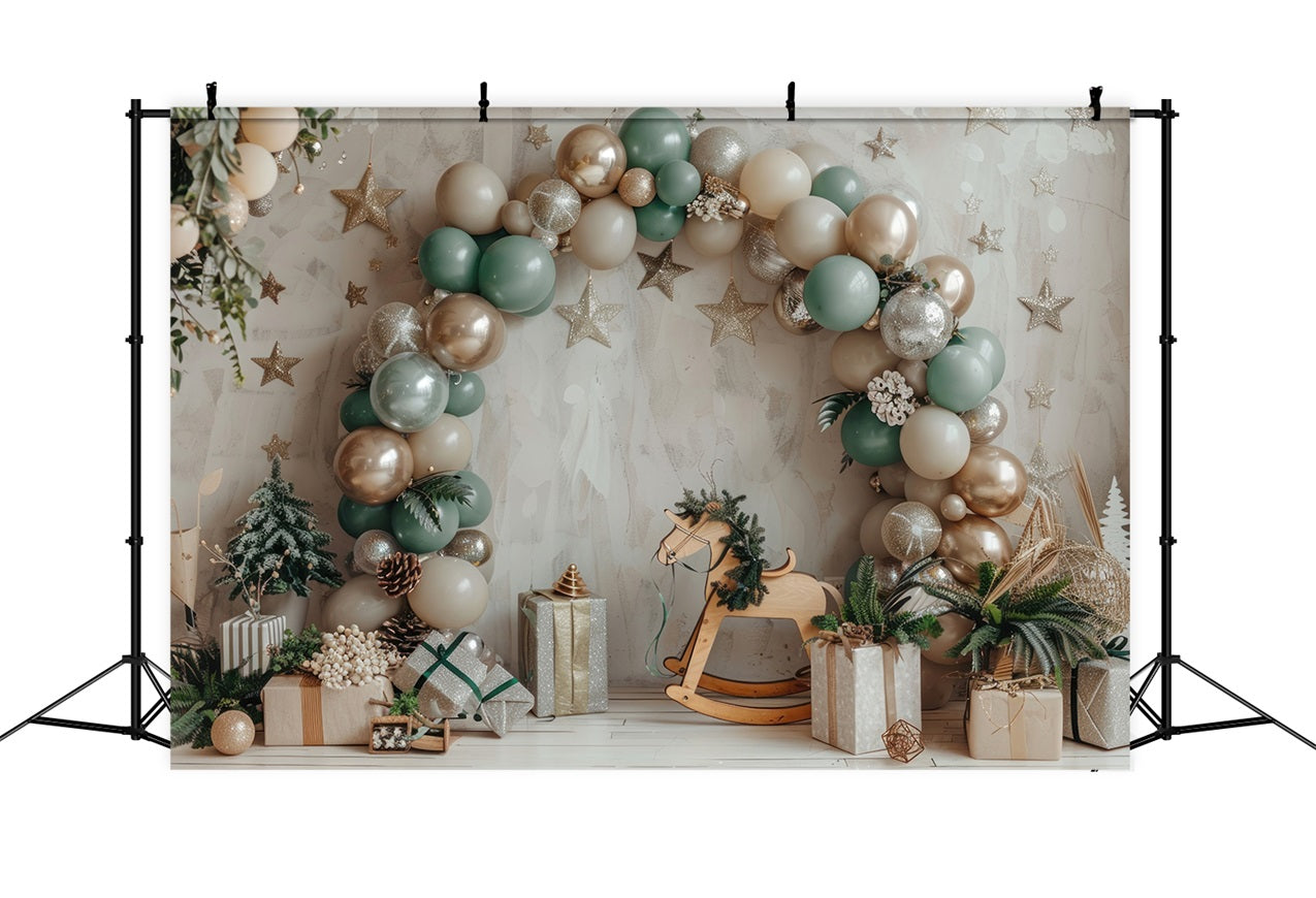 Toile de fond Arche festive de ballons cheval à bascule bohème BRP10-110
