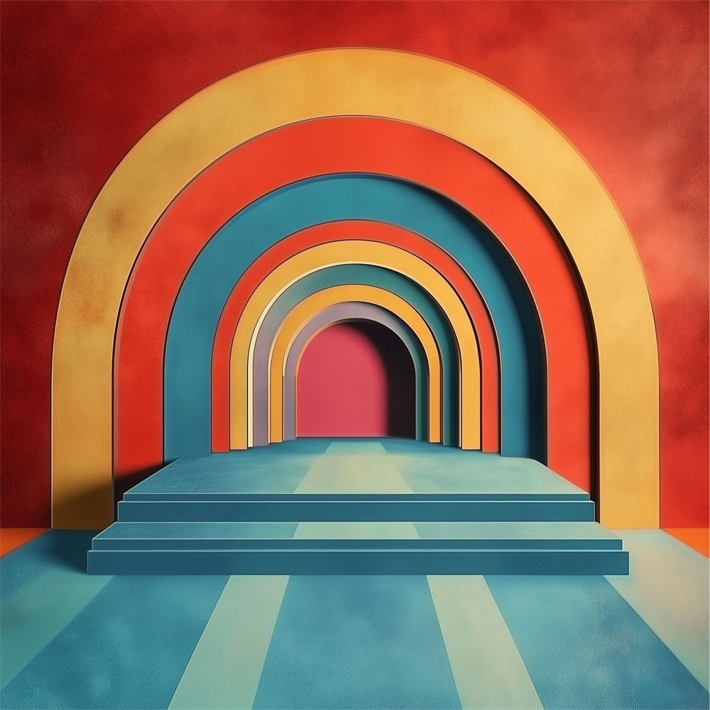 Toile de fond Arches arc-en-ciel rétro bohème artistique moderne BRP10-114