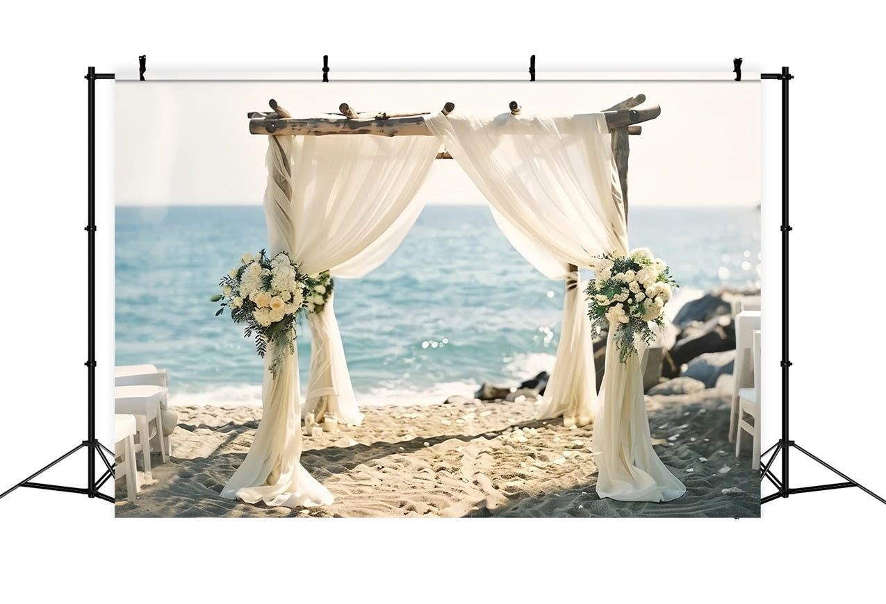 Toile de fond Arche florale romantique bord de mer bohème BRP10-115