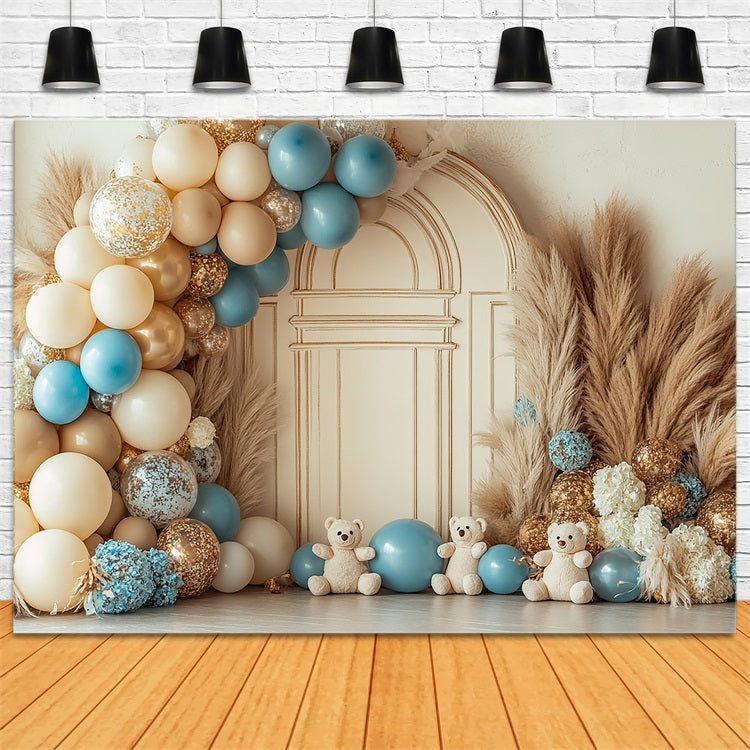 Toile de fond Fête ours en peluche ballons bohème BRP10-116