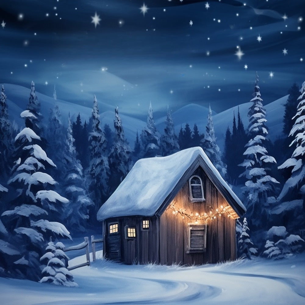 Toile de fond Maison douillette illuminée lumières chaudes BRP10-12