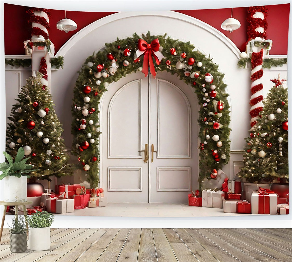 Noël Toile de fond Photographie Entrée blanche décorée BRP10-139