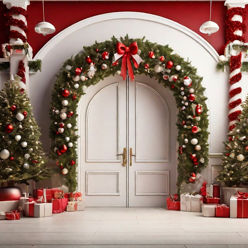 Noël Toile de fond Photographie Entrée blanche décorée BRP10-139