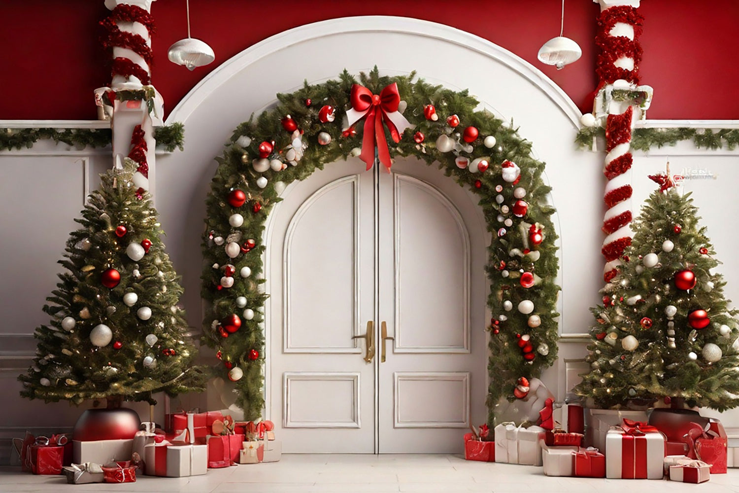 Noël Toile de fond Photographie Entrée blanche décorée BRP10-139