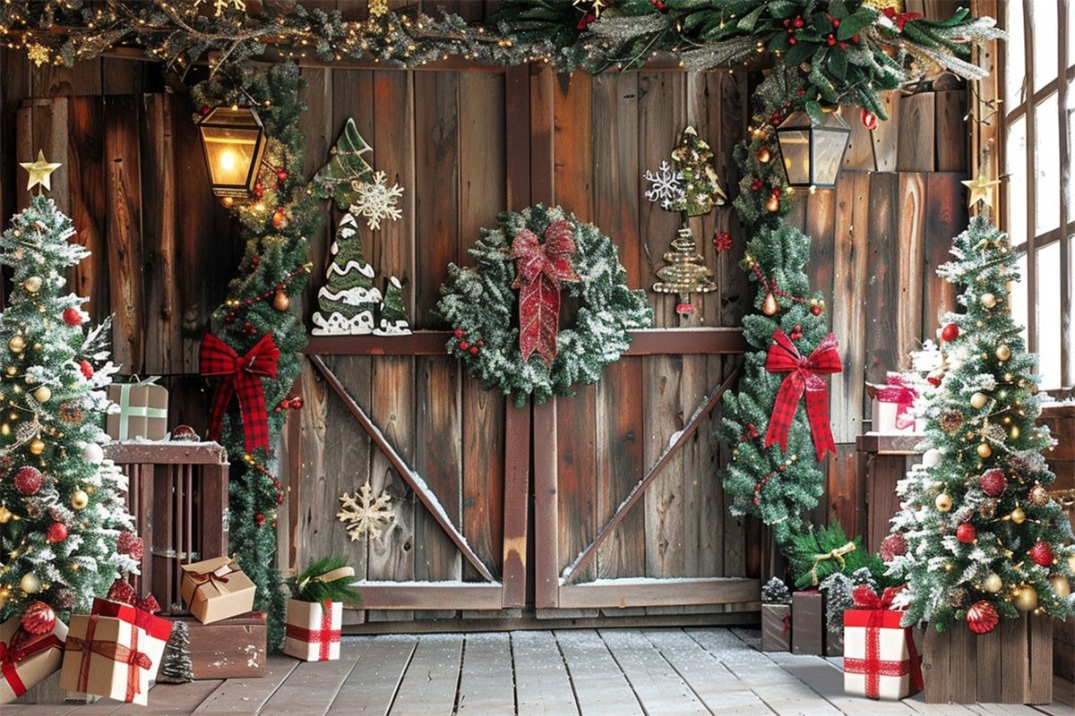Noël Toile de fond Coin rustique Cadeaux Joie BRP10-145