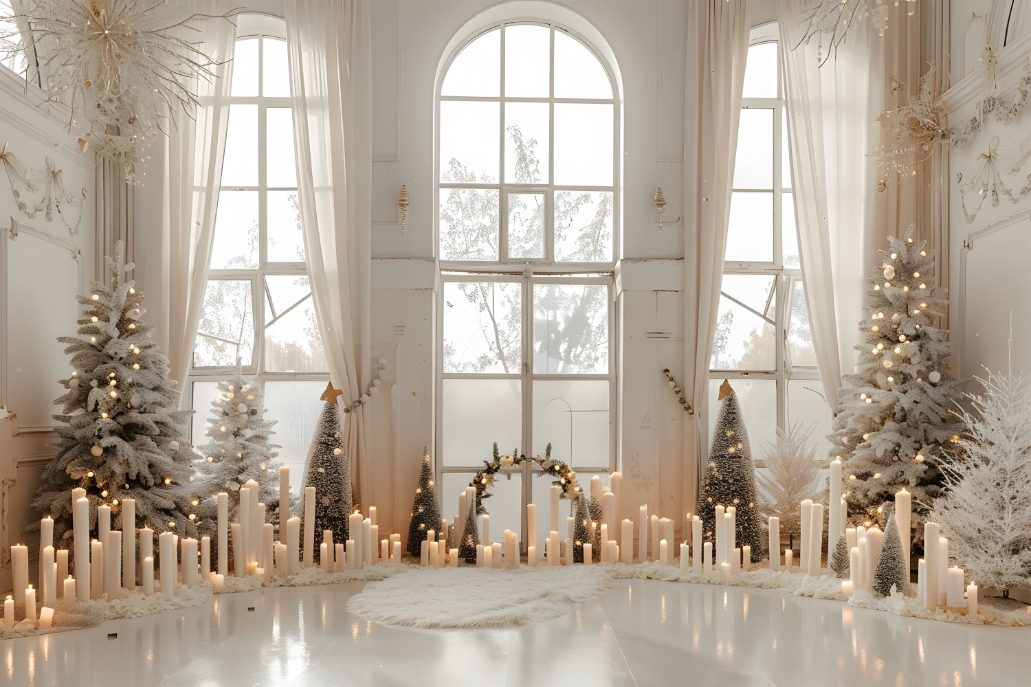 Noël Toile de fond Scène de Joyeux Bougies BRP10-152