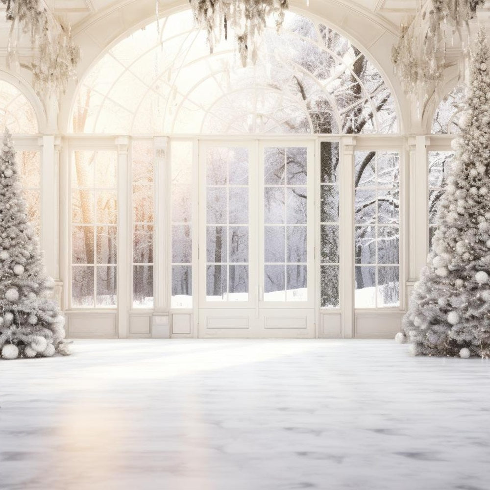 Noël Toile de fond Arbres Fenêtres givrées BRP10-153