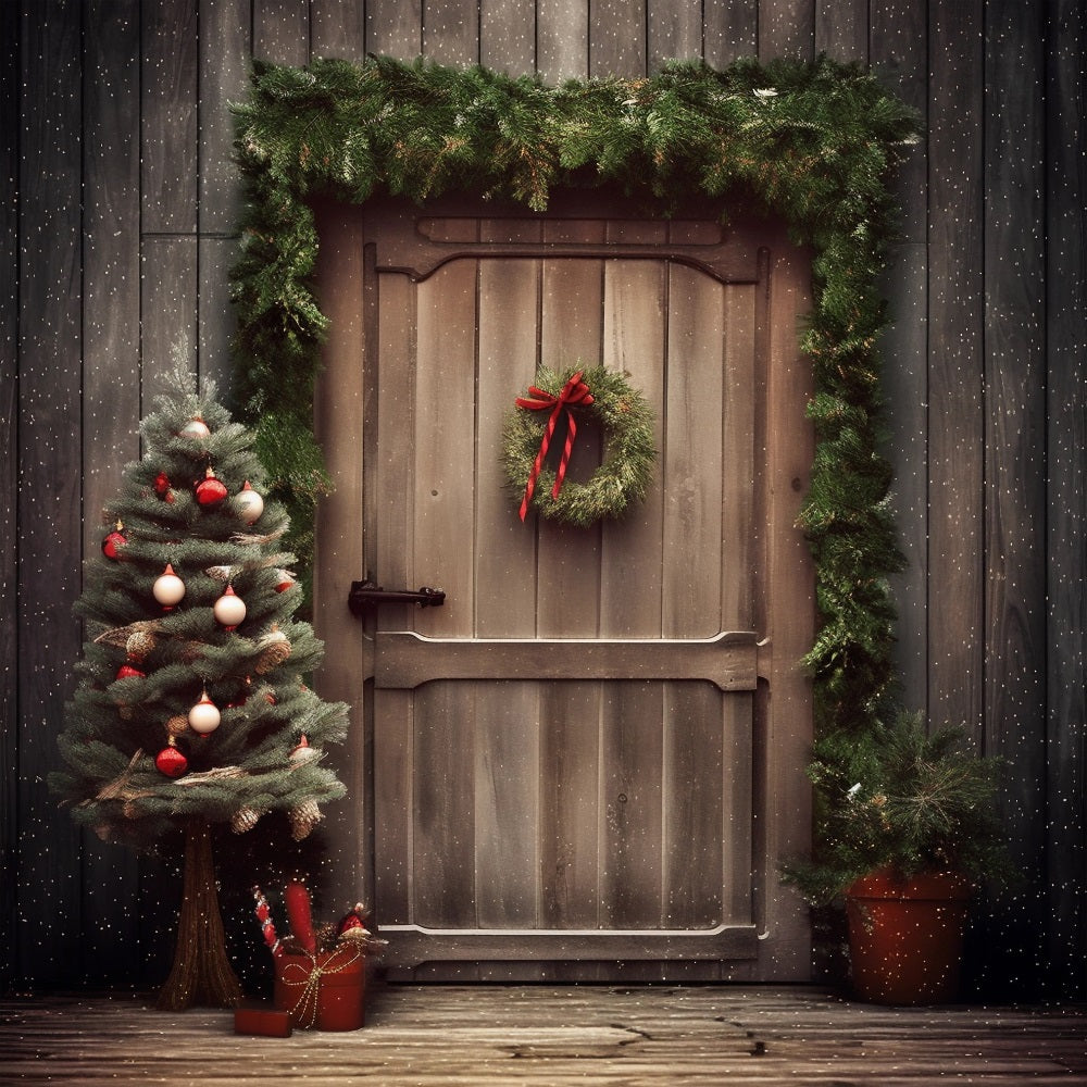 Noël Toile de fond Entrée rustique Décor de pin BRP10-156