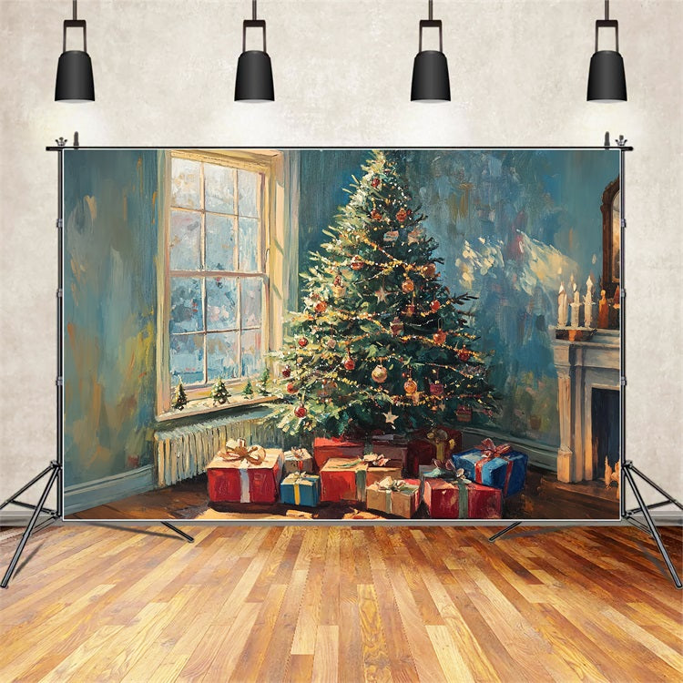 Noël Toile de fond Séance photo Décor d'arbre BRP10-158