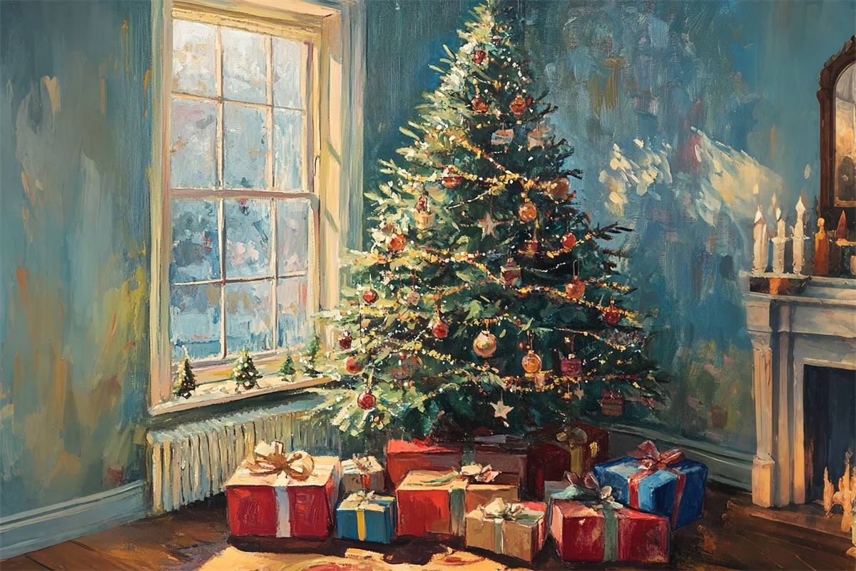 Noël Toile de fond Séance photo Décor d'arbre BRP10-158